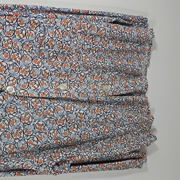 {Lawson} Mid-Century Vinatage Button Down Floral Print Blouse - Picture 7 of 14